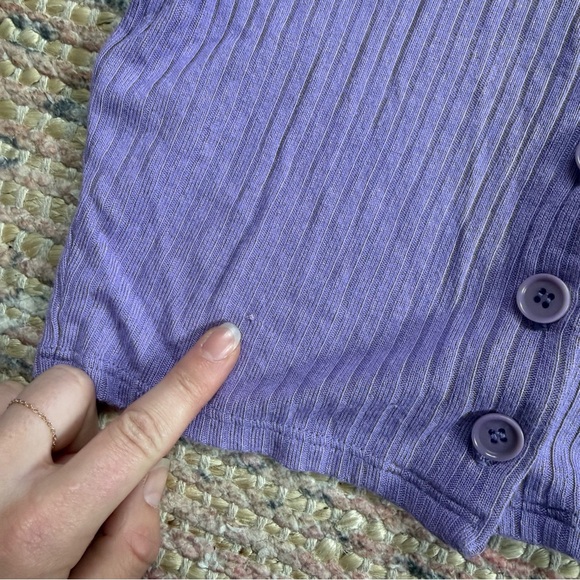 Reformation Purple Ribbed Cardigan - Picture 4 of 10